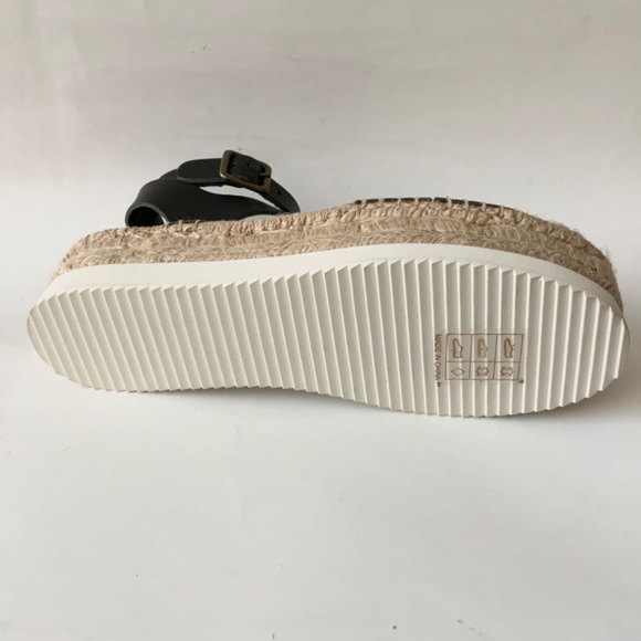 Soludos Olympia Black Leather Platform Espadrille Sandals Anthropologie 8 - Picture 7 of 8